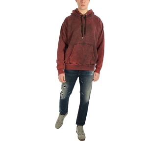 Sweat à capuche oversize délavé pour homme 100 % coton French Terry couleur unie décontracté avec poche coupe classique style automne - Product Image 2