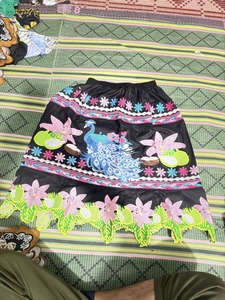 Best Women's Floral Embroidery Short <b>Skirt</b> New Trendy Pleated Streetwear with <b>Elastic</b> Waist Polynesian Polyester High Quality - Product Image 2