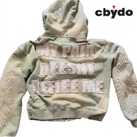 Felpa con Cappuccio Cbydo Personalizzata, 500gsm, 100% Cotone, Vestibilità Ampia, Effetto Vintage con Ricamo Applicato