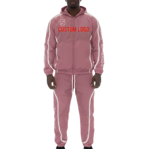 Ensemble de survêtement coupe-vent personnalisé le plus vendu, 2 pièces, veste zippée et pantalon de jogging en nylon, pour homme, collection 2026 - Product Image 1