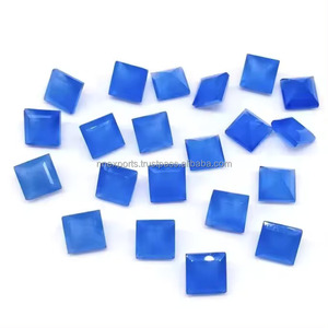 10mm naturel bleu calcédoine facettes forme carrée superbe qualité semi-précieuse pierre précieuse en vrac du fabricant fournisseur régulier - Product Image 4