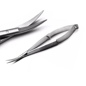 Ensemble de 5 instruments de microchirurgie manuels en acier inoxydable de haute qualité : Ciseaux à ressort Noyes, Pinces Castroviejo, TC Iris - Product Image 5