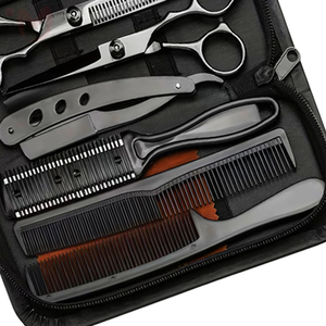 Ensemble de coupe de cheveux de salon de 6,5 pouces, ciseaux de barbier professionnels en acier inoxydable, peigne, rasoir, kit d'outils - Product Image 3