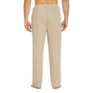 กางเกงขายาวทรงตรงสีกากีสำหรับผู้ชาย ผ้าฝ้าย 100% เอวกลาง ทรงหลวม สวมใส่สบาย ระบายอากาศได้ดี เหมาะสำหรับกิจกรรมกลางแจ้ง รับสกรีนโลโก้ - Product Image 4