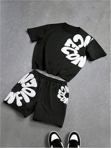 Conjunto Deportivo de Verano para Hombre, Camiseta Gráfica de Manga Corta y Pantalones Cortos, Conjunto de Dos Piezas, Atuendos Casuales - Product Image 3