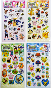 Autocollants en époxy Pokémon Soleil et Lune, lot de 4, personnages coréens mignons, autocollants décoratifs brillants en forme de dôme, pour journal, téléphone, enfants, anime, vente en gros - Product Image 1