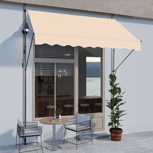 Tenda da Sole Retrattile Color Kaki con Telo in Poliestere Spalmato 200 cm x 120 cm x 200 cm-300 cm di Altezza, Installazione Autoportante per Ombreggiatura - Product Image 2