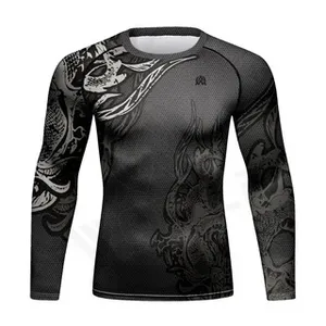 เสื้อรัดกล้ามเนื้อพร้อมโลโก้ด้านหน้าสำหรับการฝึกซ้อม MMA BJJ การต่อสู้ และการเล่นกีฬา - Product Image 1