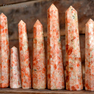 แท่งหินซันสโตนทรงโอเบลิสก์ หินบำบัด หินประดับตกแต่ง ขัดเงาอย่างดี แท่งหินอ่อน - Product Image 3