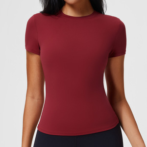 Camisetas de cuello redondo para mujer, camisetas de mujer al por mayor, ropa de mujer de alta calidad al por mayor, camisetas de moda de manga corta - Product Image 3