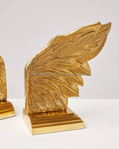 Serre-livres de luxe en laiton avec ailes réglables, parfaits pour une décoration élégante de bureau à domicile et une organisation de livres élégante - Product Image 3