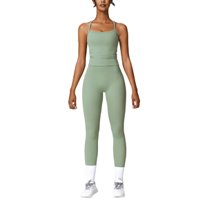 Leggings Deportivos para Mujer, Transpirables, Antibacterianos, de Secado Rápido, con Diseño Sólido, Conjuntos de Yoga Deportivos - Product Image 3