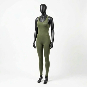 Combinaison personnalisée pour femme en polyester uni, une pièce, manches longues, taille élastique, séchage rapide, respirante - Product Image 1