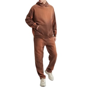 Chándal con hombros descubiertos y logotipo personalizado, fabricante de ropa de alta calidad 100% algodón polar lavado ácido, chándal - Product Image 1