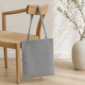 Bolsa de Tela de Algodón Reciclado de 225 GSM, 36.5x40.5 cm, Gris, Asa de Hombro Individual, Logotipo Personalizado, Promocional, Compras al por Mayor, OEM, ODM - Product Image 4