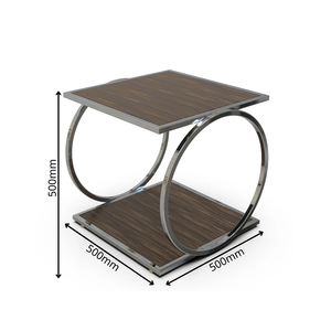 Mesa de Centro de Dos Niveles con Base de Metal y Tapa de Madera, Diseño Moderno para Sala de Estar, Garantía de 1 Año - Product Image 2