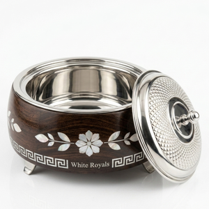 Cacerola Premium Moderna de Acero Inoxidable con Aislamiento y Revestimiento Esmaltado Antiadherente, con Textura de Madera y Arte de Incrustaciones para el Hogar - Product Image 3