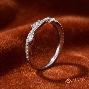 Conjunto de Anillos de Boda de Moissanita Asscher en Tono Plateado con Detalles Redondos y Marquise, Anillos Pavé, Joyería de Compromiso y Boda, Regalo Elegante para Ella - Product Image 2