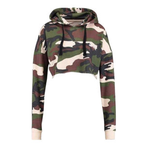 Sudadera Corta para Mujer, Color Verde Oscuro, Transpirable, Estilo Casual Otoñal, con Bordado y Estampado Frontal, Fabricación OEM - Product Image 3