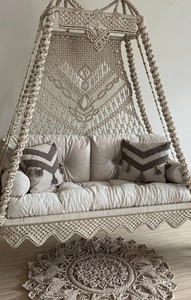 <b>Macrame</b> Double Garden Swing, <b>Hanging</b> <b>Chair</b>, <b>Hanging</b> Swing Bed - Product Image 2