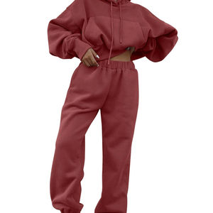 Ensemble 2 pièces confortable avec logo personnalisé, grande taille, sweat à capuche et pantalon de survêtement en molleton avec cordon de serrage, idéal pour le printemps - Product Image 5