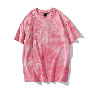 100% Heavyweight Cotton <b>Knitted</b> <b>Tie</b>-Dye Graphic T-Shirt 180gsm Soft Gradient Color Unisex Streetwear Custom Printed Men - Product Image 1