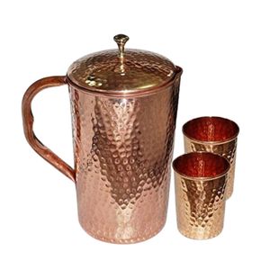 Ensemble cadeau de pichet et verre à eau en cuivre martelé de luxe avec logo personnalisé pour cadeaux d'entreprise, cadeaux de mariage - Product Image 6