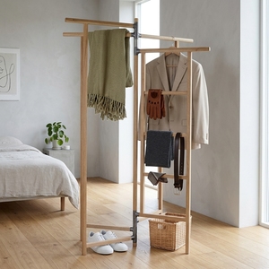 Perchero Plegable de Teca con Múltiples Barras, Estante de Madera para Ropa, Organizador de Mantas y Decoración para el Hogar/Dormitorio - Product Image 3