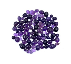 Natural Amethyst Mix Shape Cabochon Loose Gemstone Lot 4-13 MM IGI Certified for Handmade Jewelry Making - Product Image 4
