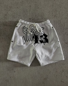 Pantalones Cortos de Satén Negros para Hombre, Marca Scoops, con Cordón en la Cintura, Estilo Urbano, con Estampado de Letras y Logotipo Frontal - Product Image 2
