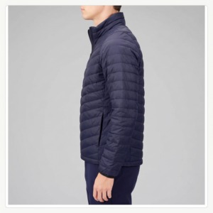 Veste matelassée légère bleu marine pour homme, col montant, fermeture éclair, manches longues, respirante et coupe-vent, idéale pour l'hiver - Product Image 3