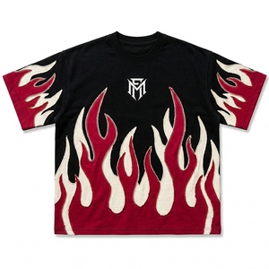 เสื้อยืดโอเวอร์ไซส์ผู้ชาย แขนสั้น คอกลม แต่งแถบสีตัดกัน สไตล์สตรีทแวร์ พิมพ์ลายตามสั่ง คุณภาพสูง - Product Image 1