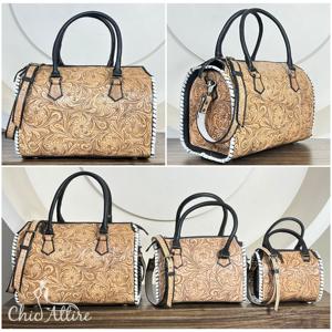 Nouvel Arrivage de Luxe : Sac à Main Western en Cuir Véritable Façonné à la Main, Grand Sac Bandoulière Designer pour Femme, Sac de Voyage Type Duffel - Product Image 1