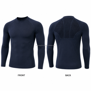 Men <b>Skin</b>-Fit Compression Shirt OEM Custom <b>Base</b> <b>Layer</b> Running Top Moisture Wicking High Quality Design - Product Image 2