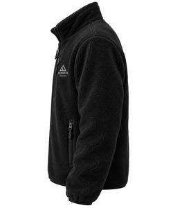 Custom Black <b>Sherpa</b> <b>Fleece</b> Hooded Men's Full-Zip Waterproof Winter Outdoor Jacket 100% Polyester - Product Image 5