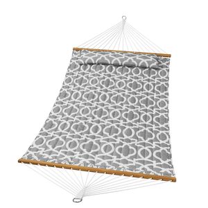 Amaca Doppia Trapuntata da 3,6 m con Barre Distanziatrici in Legno Duro e Cuscini Rimovibili - Pieghevole per 2 Persone - Product Image 1