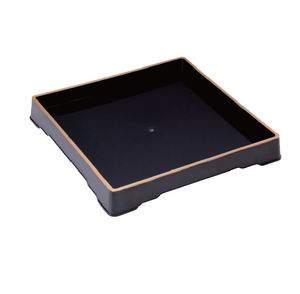 Manufacturer Folin-Sinhirose <b>Square</b> Disposable HDB35 Black Blister PP <b>Plastic</b> Sushi Tray Storage <b>Container</b> 350x350x51mm Food - Product Image 4