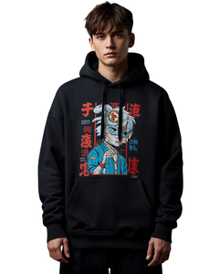Sudadera con Capucha Oversize para Hombre, Estampado de Anime, Forro Polar, Estilo Urbano Japonés - Product Image 4