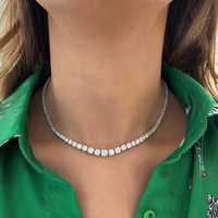 Collar de tenis de diamantes naturales graduados, chapado en oro de 10 quilates, 18 pulgadas, certificado IGI, gargantilla nupcial para boda, venta al por mayor