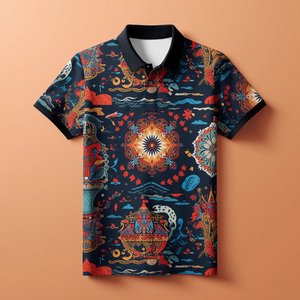 Chemise à manches courtes en polyester tricoté imprimé pour homme, anti-plis, avec poche, personnalisation OEM/ODM pour la mode décontractée et culturelle - Product Image 2