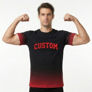 T-shirt bicolore dégradé pour hommes en gros, personnalisable avec logo et marque - Product Image 5