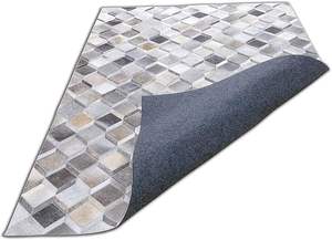 Alfombra de cuero moderna hecha a mano con patrón de caja de rayas abstractas, alfombra gruesa de onda persa para sala de oración o dormitorio - Product Image 4