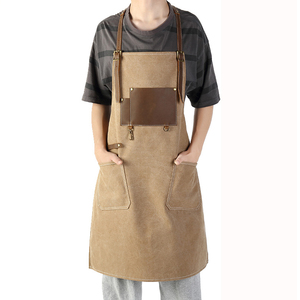 HARAZ INTERNATIONAL Tablier de travail unisexe en cuir véritable, robuste, résistant à l'abrasion, avec plusieurs poches, pour travaux de précision - Product Image 2