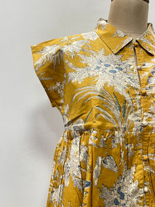 Débardeur court à manches bouffantes en coton doux imprimé floral, style bohème, écologique et respirant, col en V, pour femme, idéal pour l'été - Product Image 3