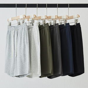 Shorts cinq-quarts pour hommes, couleur unie, broderie personnalisée, prix d'usine CN Bangladesh, utilisation décontractée, shorts confortables - Product Image 1