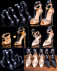 Soportes Acrílicos Modernos Personalizados para Exhibición de Zapatos, Insertos Elevadores para Sandalias, Optimizan Exhibiciones en Tiendas y Organizan Armarios - Product Image 6
