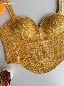Party Wear Good Quality Fabric with Sequence Embroidery & <b>Beads</b> work Corset Style Spaghetti Blouse Indian Exporter Woman Fashion - Product Image 4