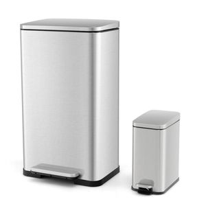 Set Combo di Bidoni per Rifiuti da 10,5 e 1,6 Galloni con Secchi Interni Staccabili per una Comoda Gestione dei Rifiuti - Product Image 1