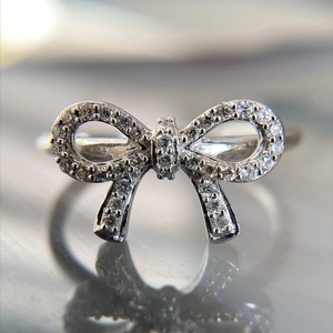 <b>Bow</b> Knot Moissanite IGI Certified Prong Setting 10K 14K 18K Gold Cute Luxury Dainty Trendy Womens Engagement Anniversary Rings - Product Image 1