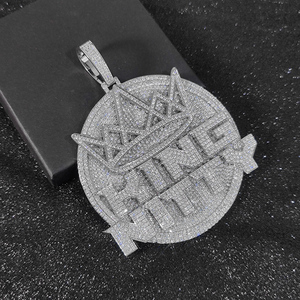 Mens Moissanite Pendant 925 Silver Iced <b>Crown</b> <b>King</b> Name Custom Statement Necklace Luxury Street Style Gifts For Men Bold Edition - Product Image 4